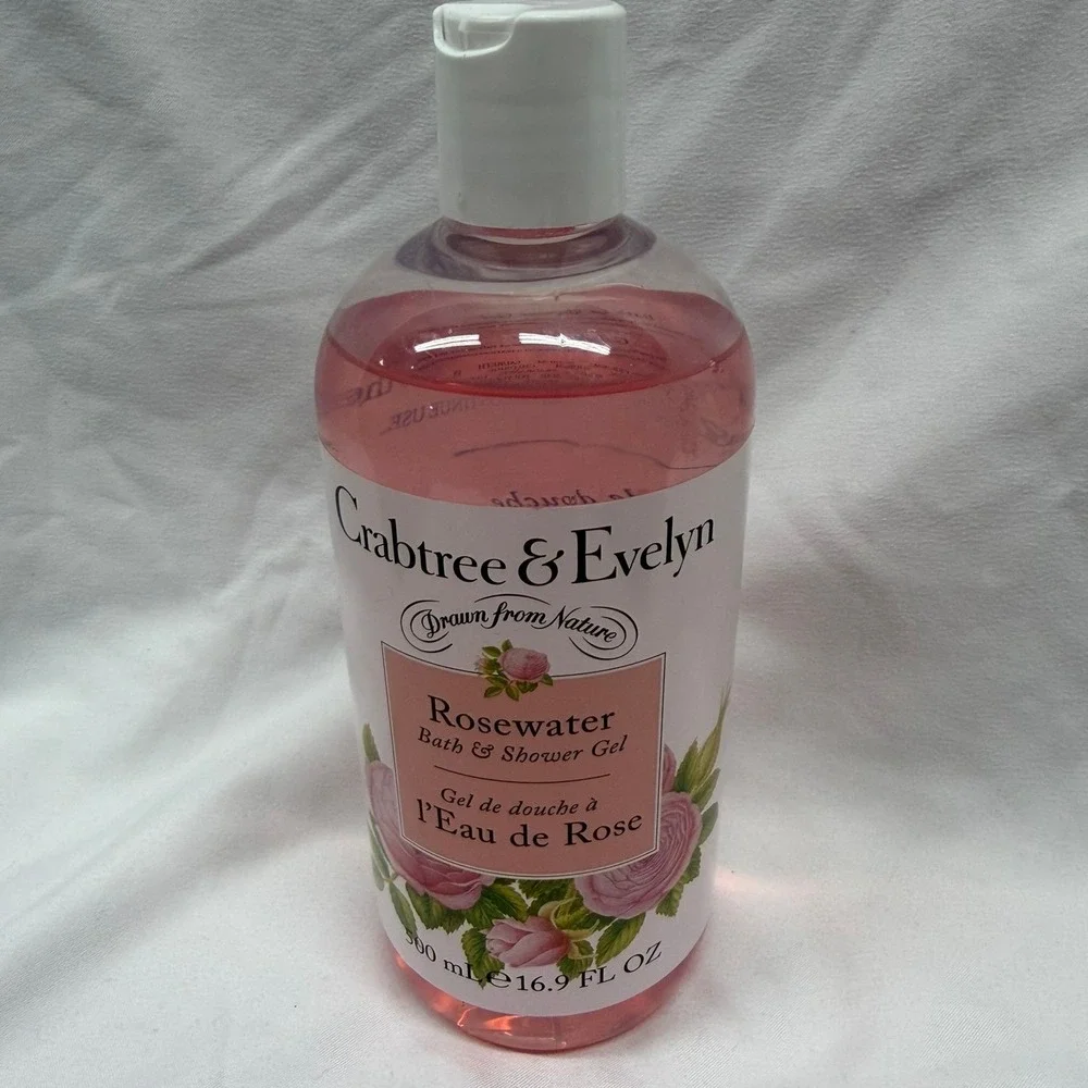 Crabtree & Evelyn NEW Set of Rosewater Shower Gel and Body Lotion 16.9 Fl Oz